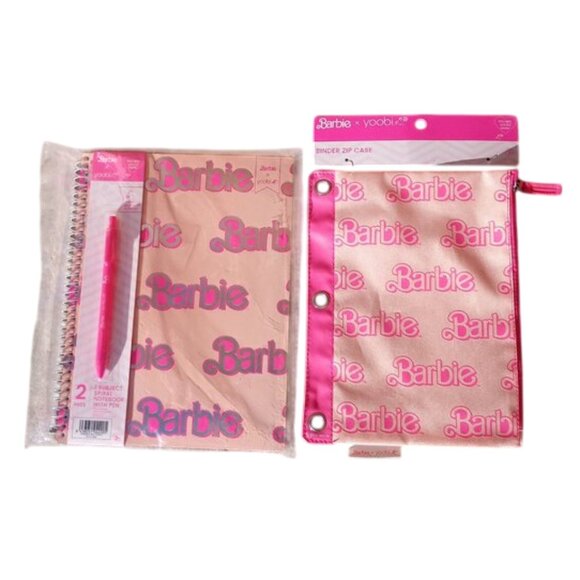 Barbie Pink 1 Subject Composition Notebook With Pen - Includes Pencil Pouch - Picture 1 of 10